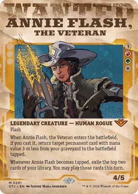 Annie Flash, the Veteran (Showcase) card from Outlaws of Thunder Junction