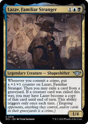 Lazav, Familiar Stranger card from Outlaws of Thunder Junction