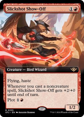 Slickshot Show-Off (Extended Art) card from Outlaws of Thunder Junction
