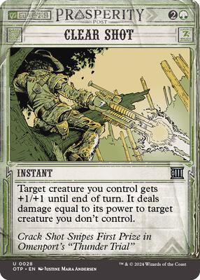Clear Shot card from Outlaws of Thunder Junction: Breaking News