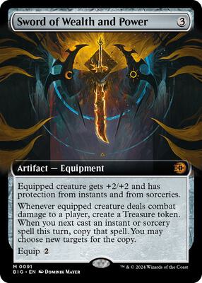 Sword of Wealth and Power (Extended Art) card from Outlaws of Thunder Junction: The Big Score