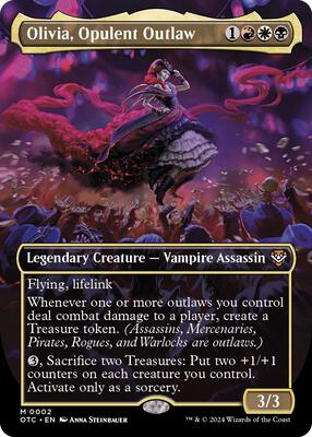 Olivia, Opulent Outlaw (Borderless) card from Commander: Outlaws of Thunder Junction