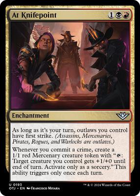 At Knifepoint card from Outlaws of Thunder Junction