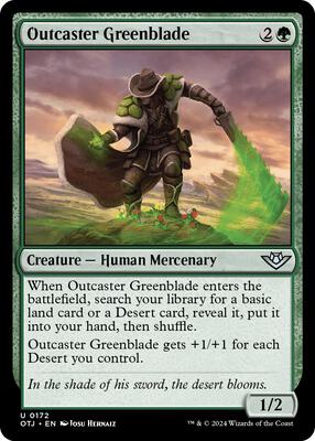 Outcaster Greenblade card from Outlaws of Thunder Junction