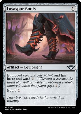 Lavaspur Boots card from Outlaws of Thunder Junction