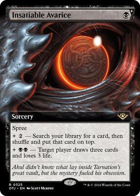 Insatiable Avarice (Extended Art) card from Outlaws of Thunder Junction