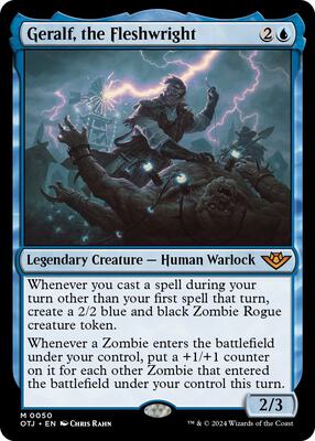 Geralf, the Fleshwright card from Outlaws of Thunder Junction