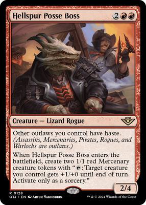 Hellspur Posse Boss card from Outlaws of Thunder Junction