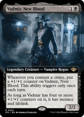 Vadmir, New Blood (Extended Art) card from Outlaws of Thunder Junction