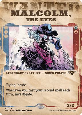 Malcolm, the Eyes (Showcase) card from Outlaws of Thunder Junction