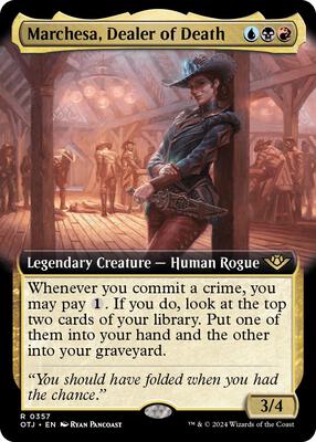Marchesa, Dealer of Death (Extended Art) card from Outlaws of Thunder Junction
