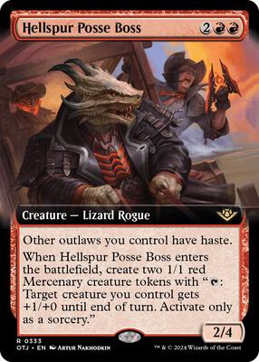 Hellspur Posse Boss (Extended Art) card from Outlaws of Thunder Junction