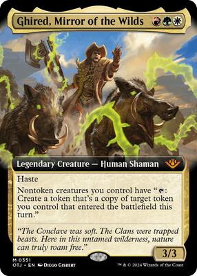 Ghired, Mirror of the Wilds (Extended Art) card from Outlaws of Thunder Junction