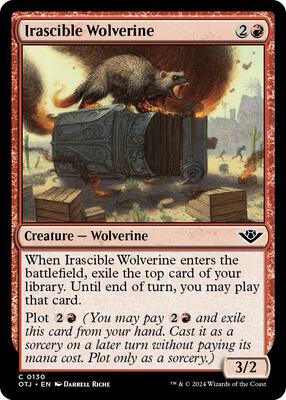 Irascible Wolverine card from Outlaws of Thunder Junction