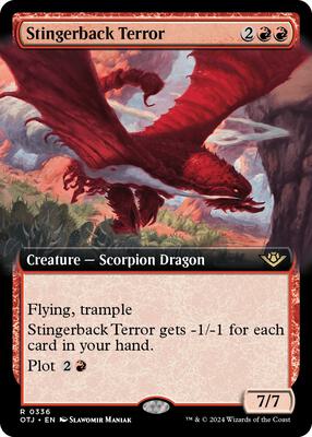 Stingerback Terror (Extended Art) card from Outlaws of Thunder Junction