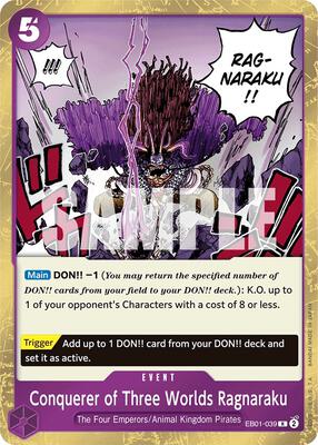 Conquerer of Three Worlds Ragnaraku card from Extra Booster: Memorial Collection