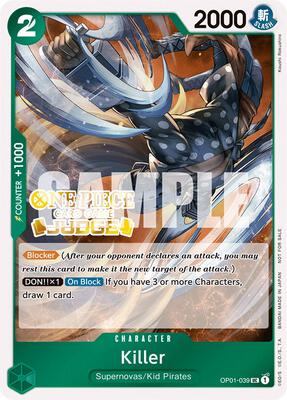 Killer (Judge Pack Vol. 3) card from One Piece Promotion Cards