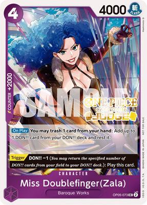 Miss Doublefinger(Zala) (Judge Pack Vol. 3) card from One Piece Promotion Cards