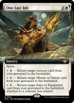 One Last Job (Extended Art) card from Outlaws of Thunder Junction