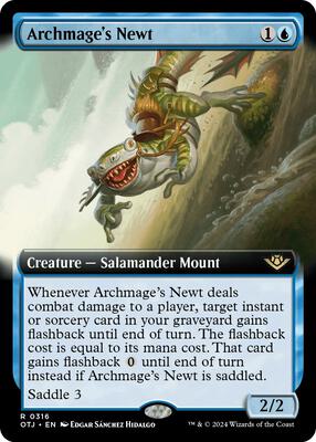 Archmage's Newt (Extended Art) card from Outlaws of Thunder Junction