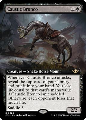Caustic Bronco (Extended Art) card from Outlaws of Thunder Junction