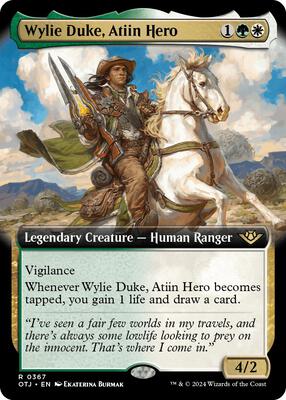 Wylie Duke, Atiin Hero (Extended Art) card from Outlaws of Thunder Junction