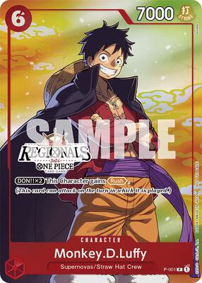 Monkey.D.Luffy (001) (Offline Regional 2024 Vol. 2) [Participant] card from One Piece Promotion Cards