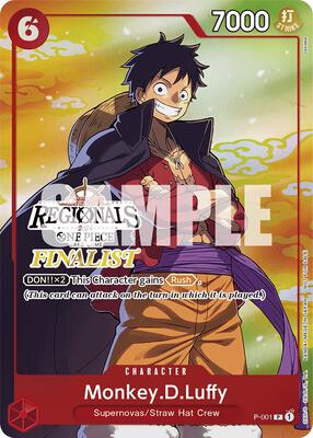 Monkey.D.Luffy (001) (Online Regional 2024 Vol. 2) [Finalist] card from One Piece Promotion Cards