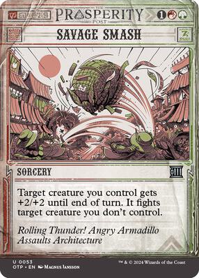 Savage Smash card from Outlaws of Thunder Junction: Breaking News