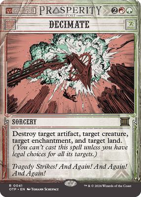 Decimate card from Outlaws of Thunder Junction: Breaking News