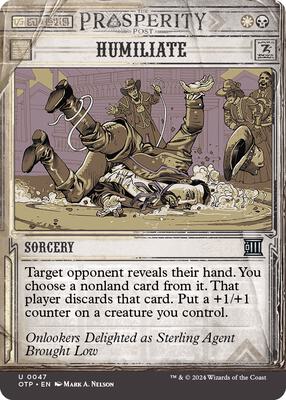 Humiliate card from Outlaws of Thunder Junction: Breaking News