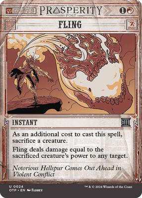 Fling card from Outlaws of Thunder Junction: Breaking News