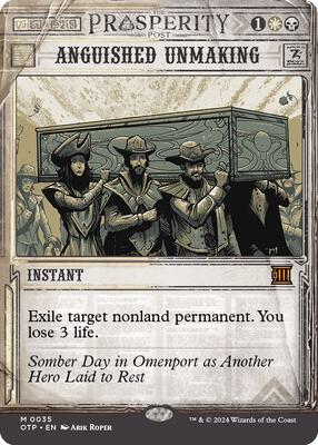 Anguished Unmaking card from Outlaws of Thunder Junction: Breaking News