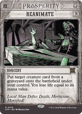 Reanimate card from Outlaws of Thunder Junction: Breaking News