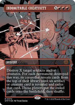 Indomitable Creativity (Textured Foil) card from Outlaws of Thunder Junction: Breaking News