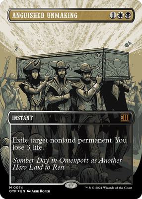 Anguished Unmaking (Textured Foil) card from Outlaws of Thunder Junction: Breaking News