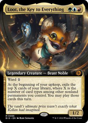 Loot, the Key to Everything (Extended Art) card from Outlaws of Thunder Junction: The Big Score