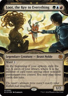 Loot, the Key to Everything (Showcase) (Raised Foil) card from Outlaws of Thunder Junction: The Big Score