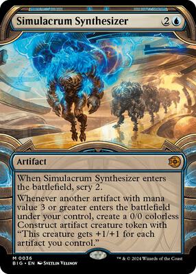 Simulacrum Synthesizer (Showcase) card from Outlaws of Thunder Junction: The Big Score