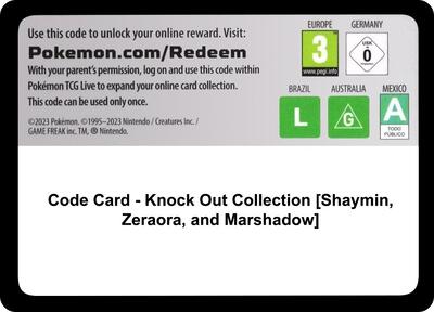 Code Card - Knock Out Collection [Shaymin, Zeraora, and Marshadow] card from Miscellaneous Cards & Products