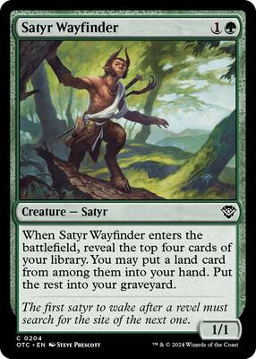 Satyr Wayfinder card from Commander: Outlaws of Thunder Junction