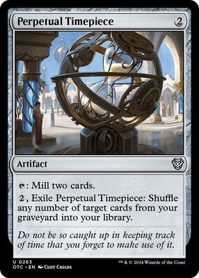 Perpetual Timepiece card from Commander: Outlaws of Thunder Junction