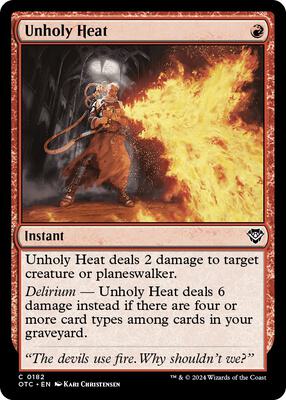 Unholy Heat card from Commander: Outlaws of Thunder Junction