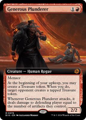 Generous Plunderer (Extended Art) card from Outlaws of Thunder Junction: The Big Score