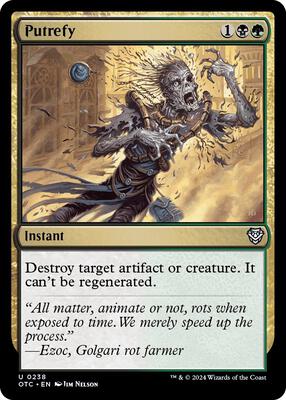Putrefy card from Commander: Outlaws of Thunder Junction