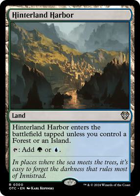 Hinterland Harbor card from Commander: Outlaws of Thunder Junction