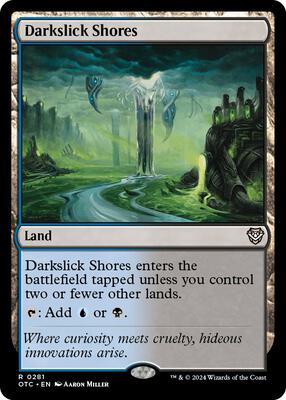 Darkslick Shores card from Commander: Outlaws of Thunder Junction