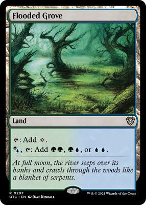 Flooded Grove card from Commander: Outlaws of Thunder Junction