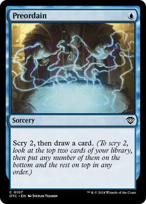 Preordain card from Commander: Outlaws of Thunder Junction