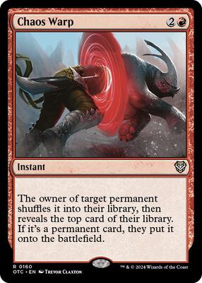 Chaos Warp card from Commander: Outlaws of Thunder Junction
